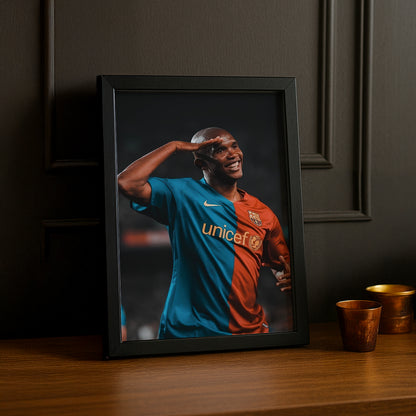 Poster encadrée FC Barcelone - Samuel Etoo