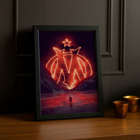 Cadre Photo Olympique de Marseille - Logo Enflammée