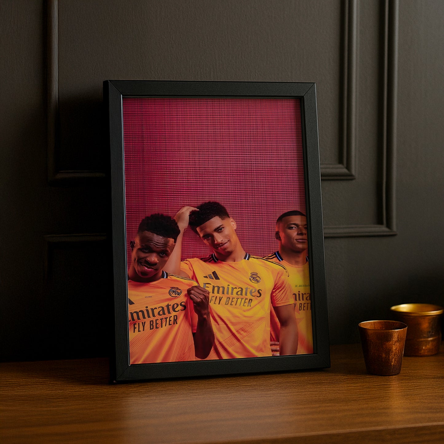 Poster encadrée Real Madrid - Vinicius, Bellingham, Mbappé