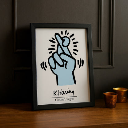 Cadre Photo Keith Haring - Doigts croisés