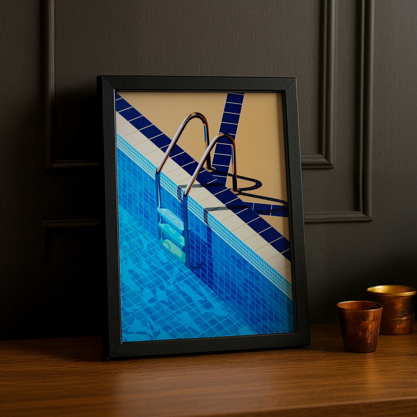 Cadre Photo Natation - Marche d'escalier de piscine