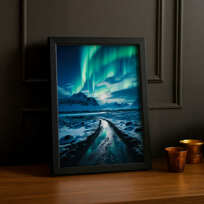 Poster Photo Naturel - Aurore Boréale Vert