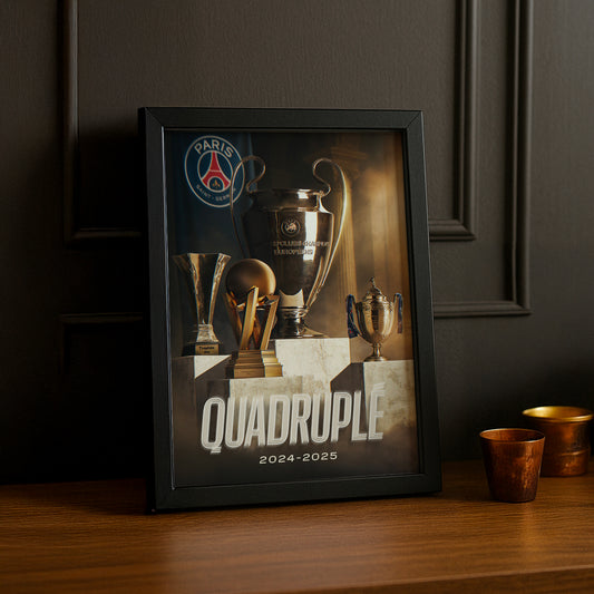 Cadre photo Paris Saint-Germain Quadruplé