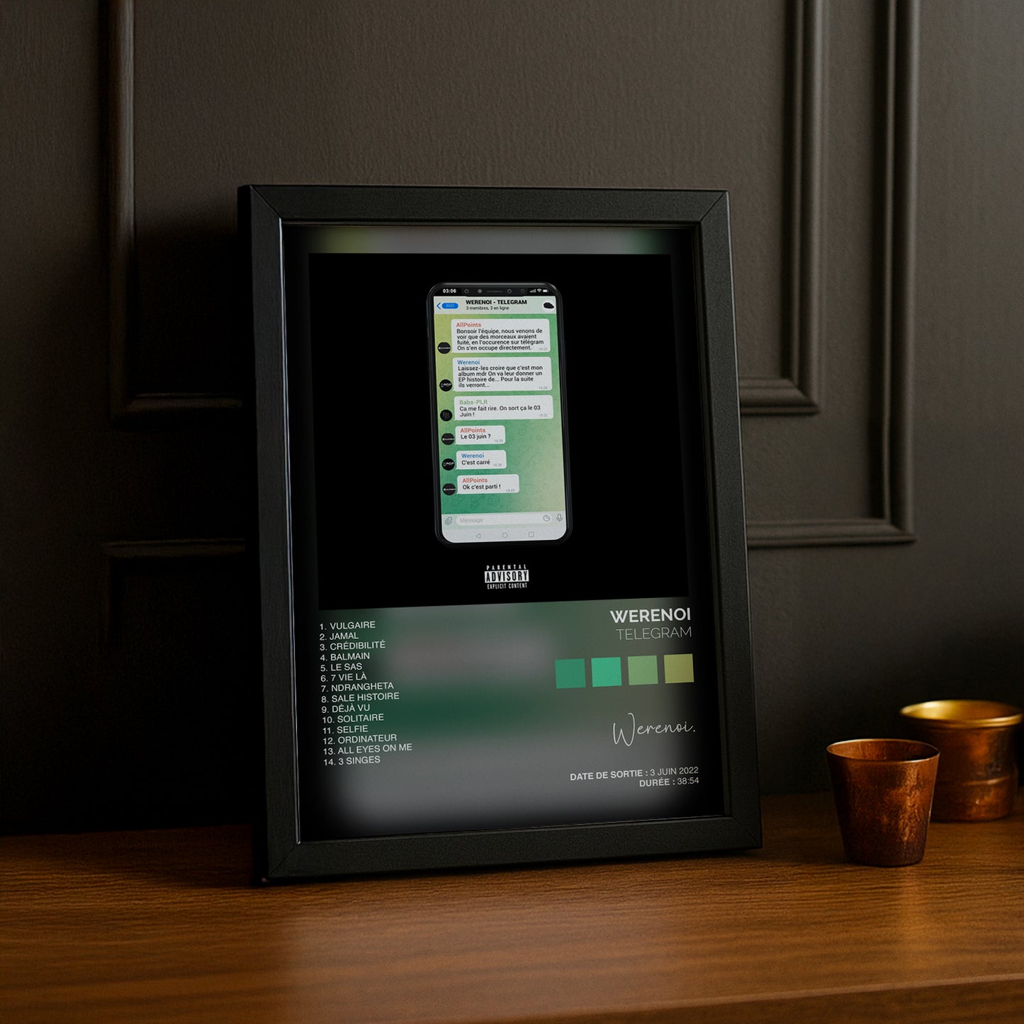 Cadre photo Album Musicaux - Telegram de Werenoi