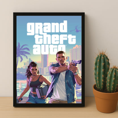 Poster Grand Theft Auto VI - Jason et Lucia