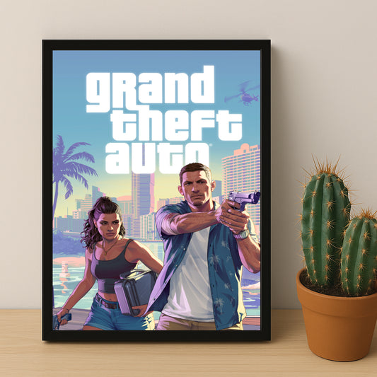 Poster Grand Theft Auto VI - Jason et Lucia