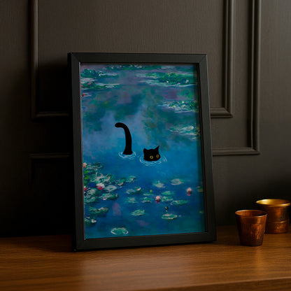 Cadre photo Chat swim