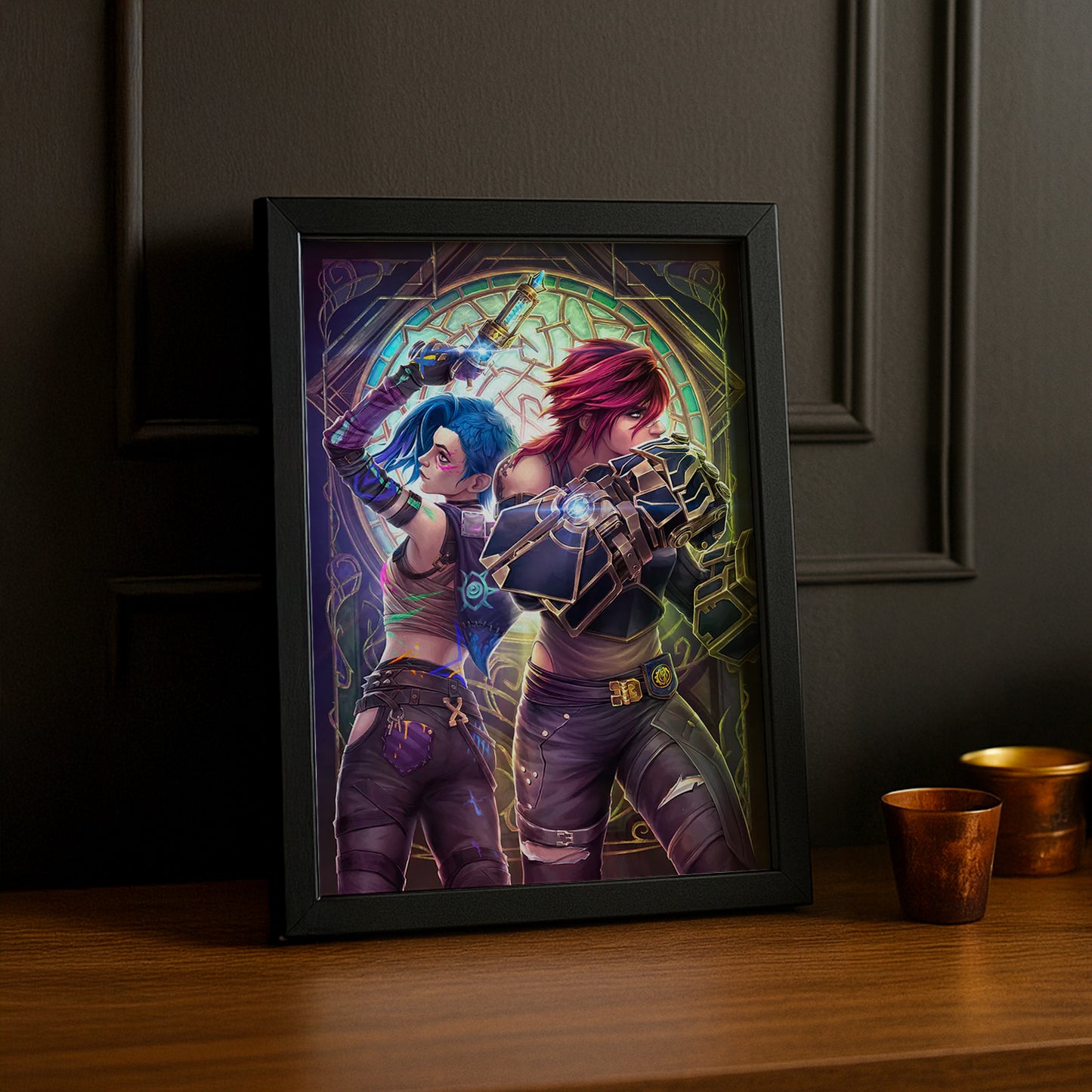 Cadre photo Vi x Jinx Arcane