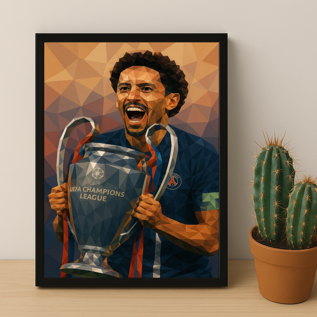 Cadre photo PSG illustration Marquinhos LDC