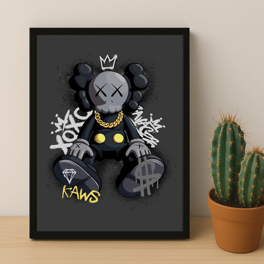 Cadre photo Kaws - King of graffiti