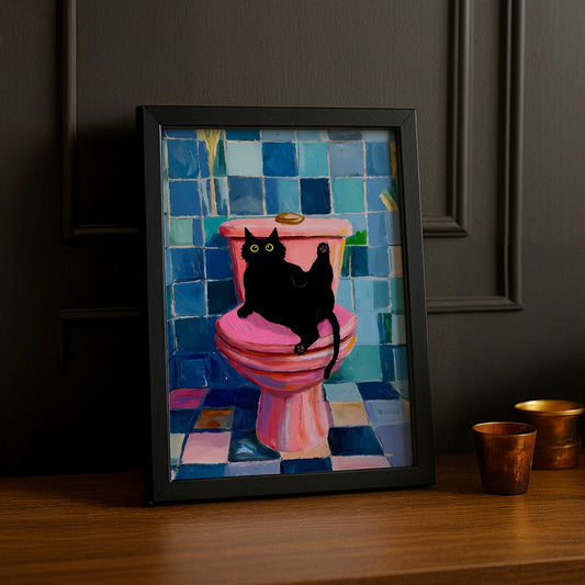 Cadre Photo Chat - Cuvette rose