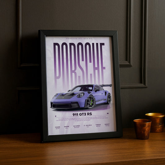 Cadre photo Porsche GT3 RS 911 violet