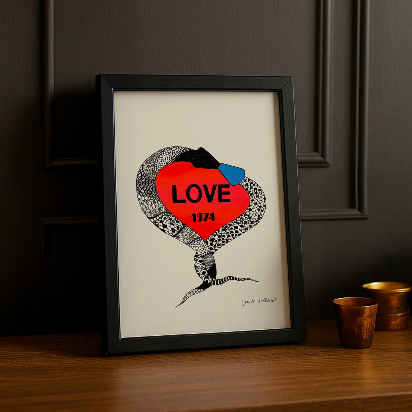 Cadre photo YSL Love illustration