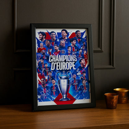 Cadre photo Paris Saint-Germain Champions d'Europe
