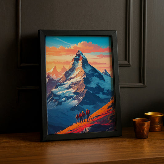 Cadre Photo Naturel - Illustration d'une montagne