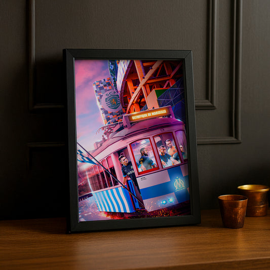 Cadre photo Olympique de Marseille Train Illustration