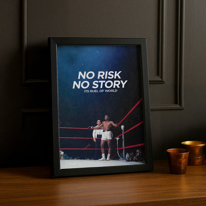 Cadre Photo Boxe - Muhammad Ali "No Risk No Story"