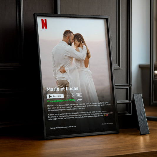Cadre Photo Personnalisé Netflix – Votre Film Pour La Saint-Valentin