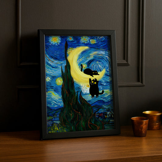 Cadre photo Chat Night