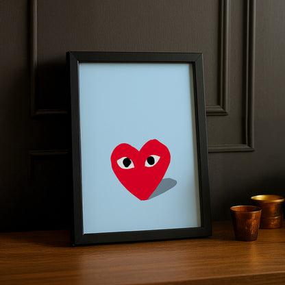 Cadre photo Comme Des Garçons fond bleu