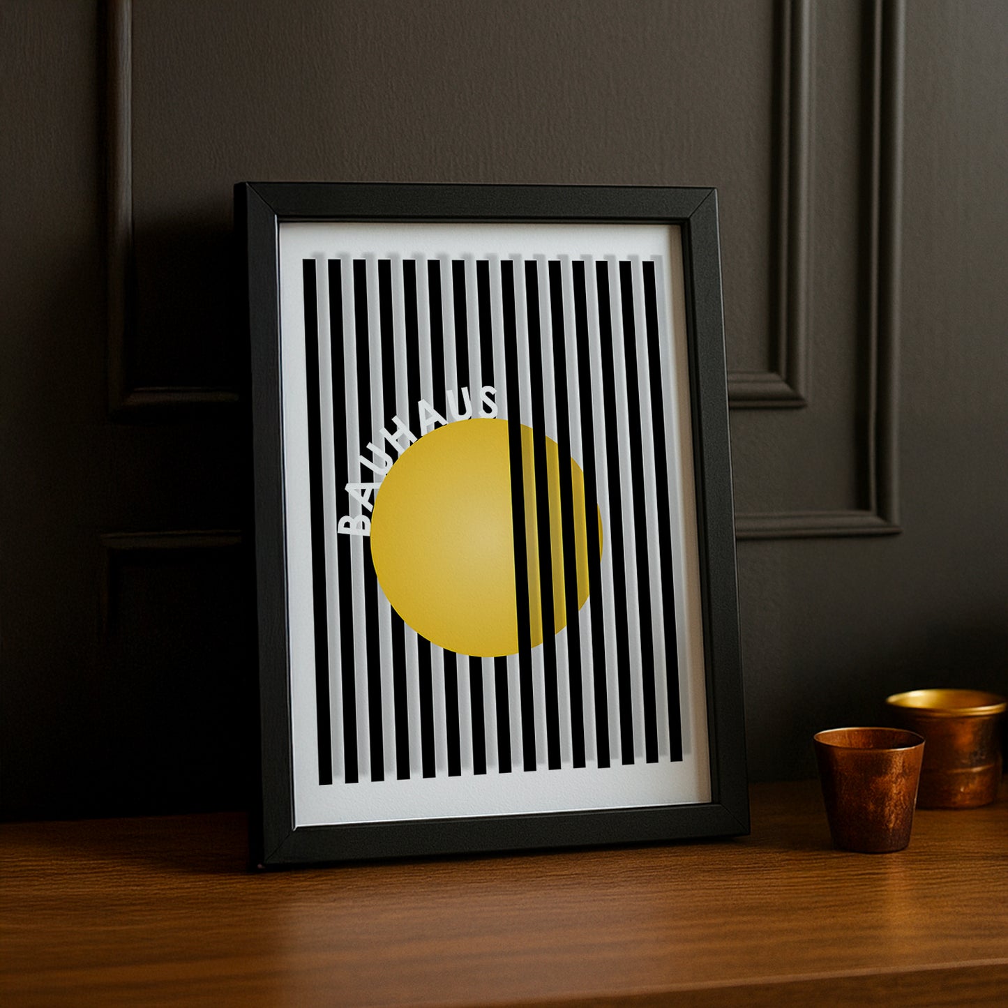 Cadre photo Bauhaus cercle jaune