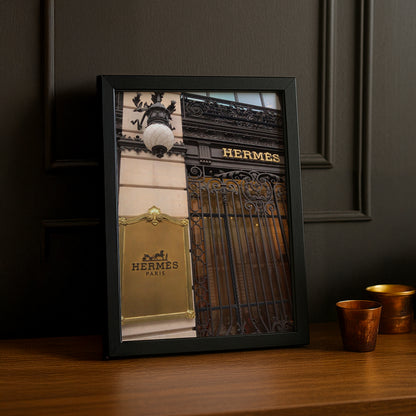Cadre photo Hermès - Plaque dorée