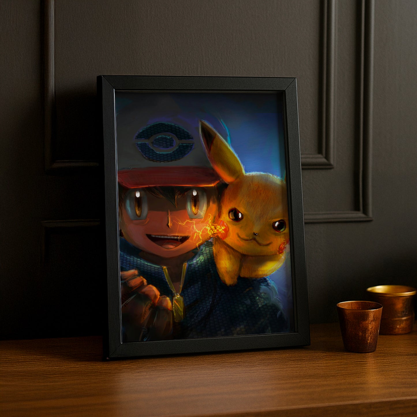 Cadre photo de Sacha et Pikachu Pokémon