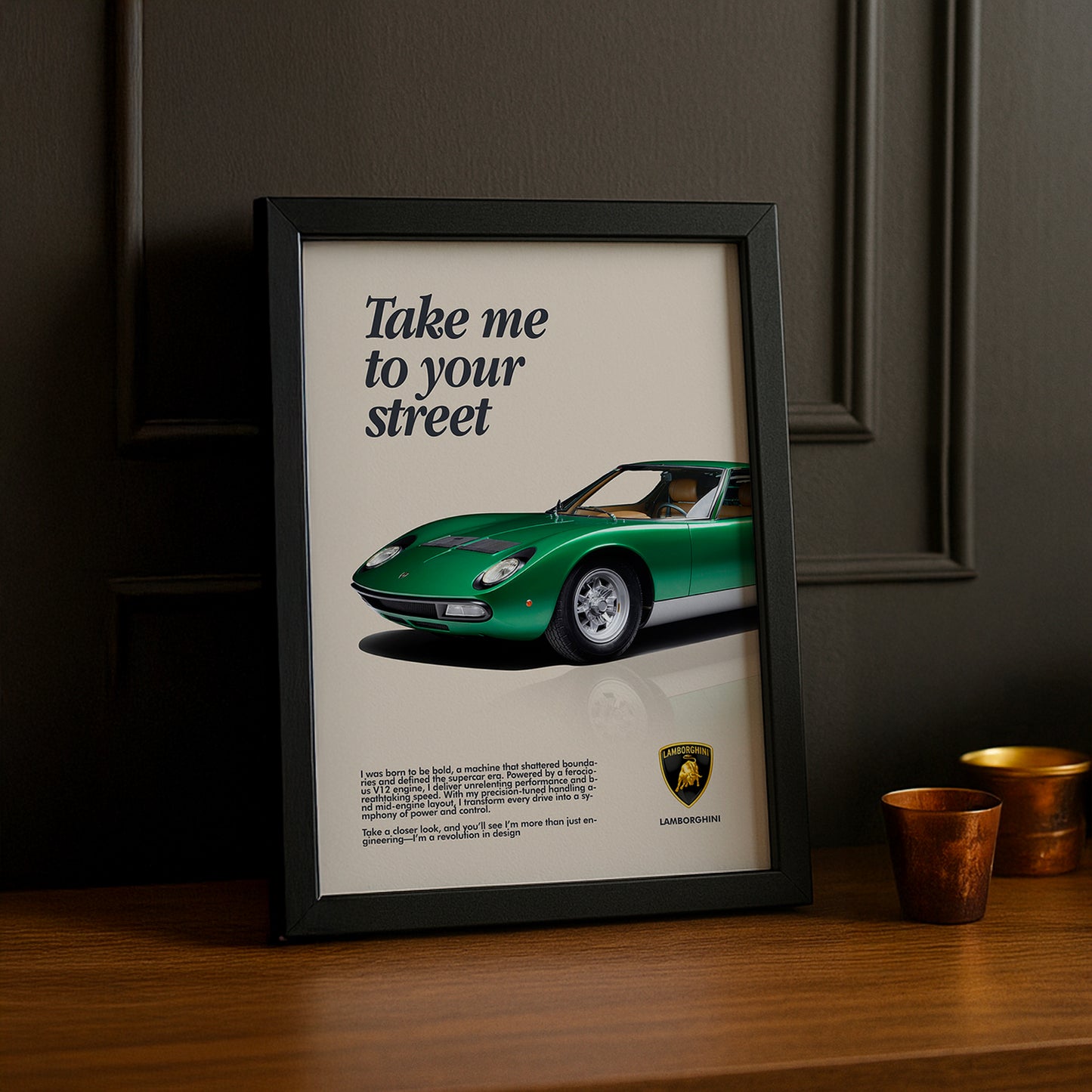 Cadre photo Lamborghini Take me to your street