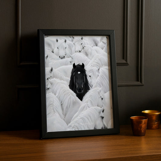 Cadre photo Équitation - Cheval Black