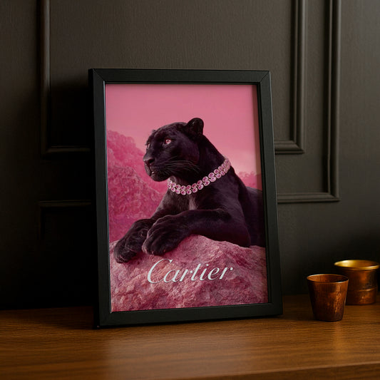 Cadre photo Cartier - Panthère noir x rose