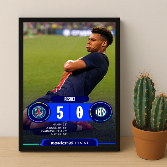 Cadre photo Désiré Doué PSG Ligue des champions
