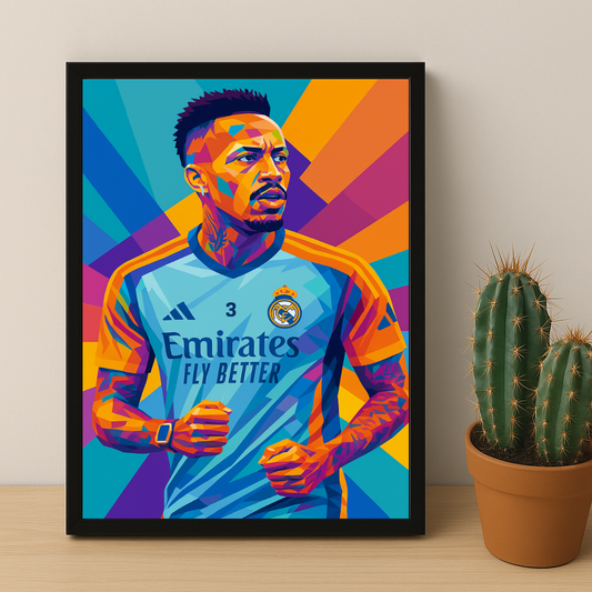Cadre Photo Militão Real Madrid – Affiche HD Encadrée Papier Premium