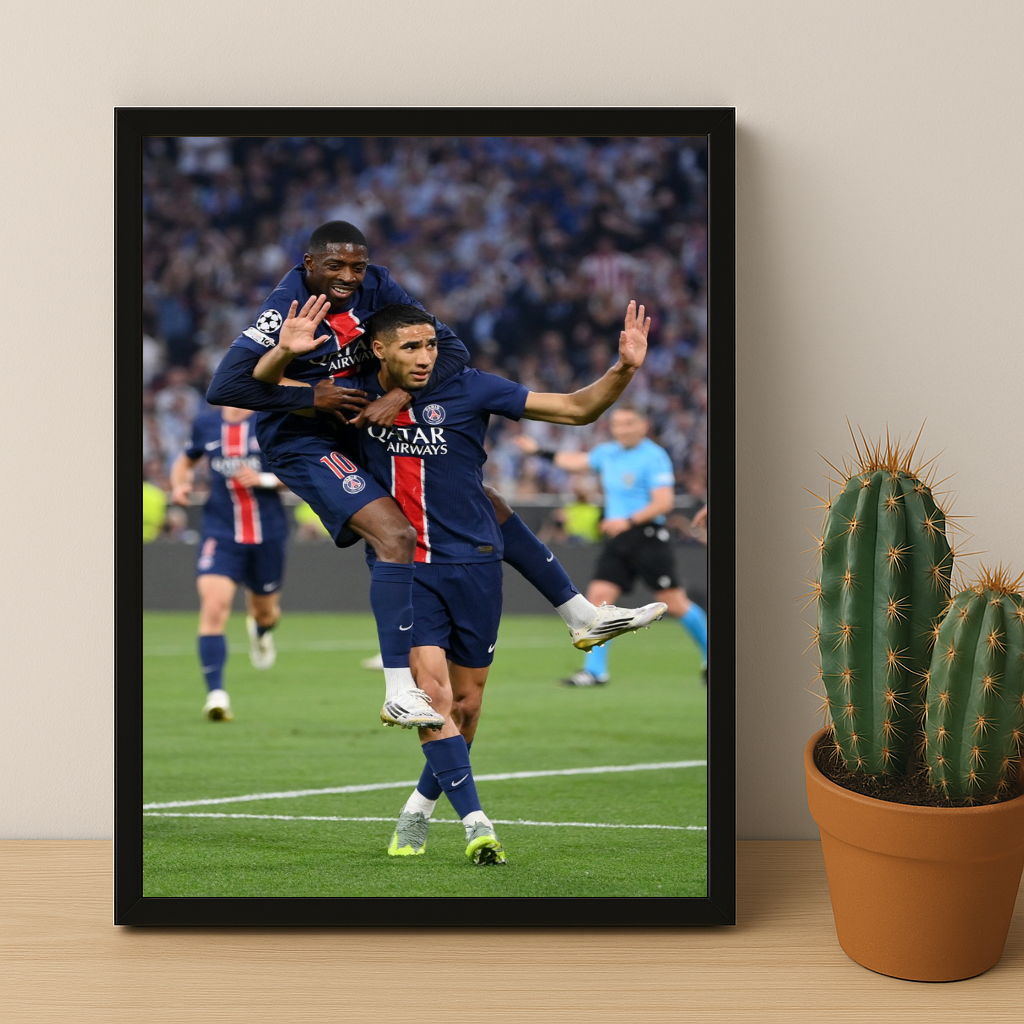 Cadre photo Ousmane Dembélé x Achraf Hakimi PSG
