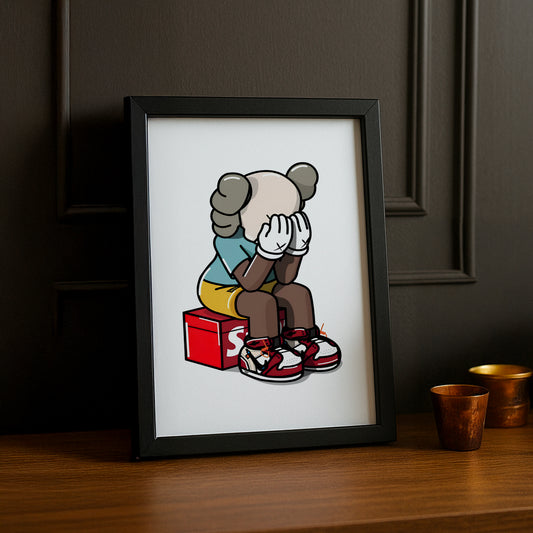 Poster encadré Kaws Supreme