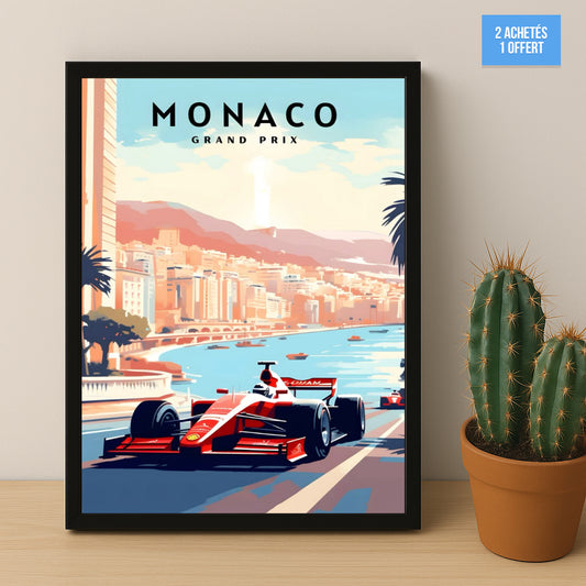 Poster encadrée Formule 1 - Grand Prix de Monaco