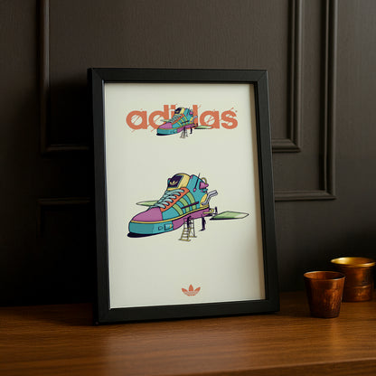 Cadre photo Adidas - Illustration Sneakers
