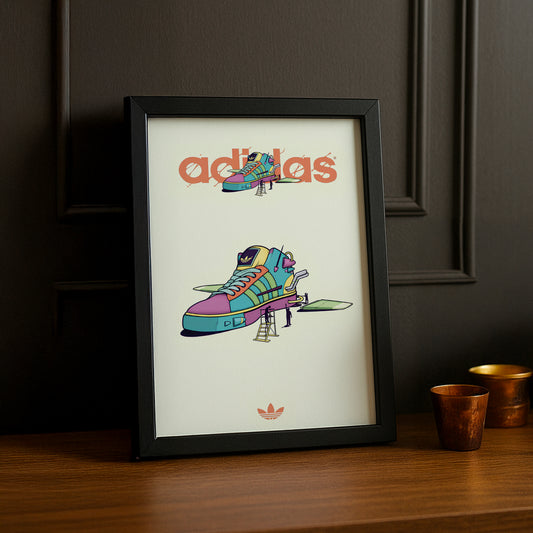Cadre photo Adidas - Illustration Sneakers
