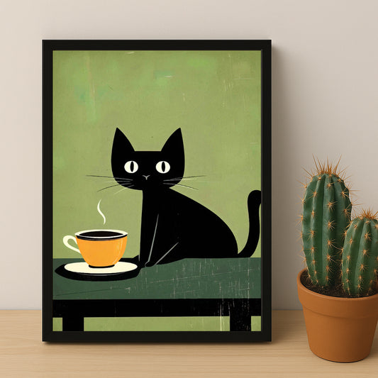 Cadre photo Coffee Lover - Chat Café