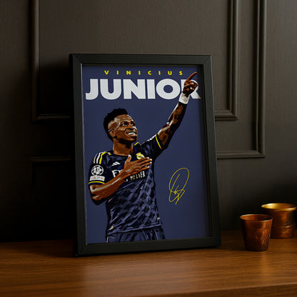 Cadre Photo Vinicius Jr Real Madrid – Affiche HD Encadrée Papier Premium