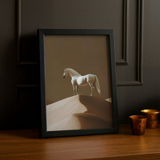 Cadre photo Équitation - Cheval Blanc Désert