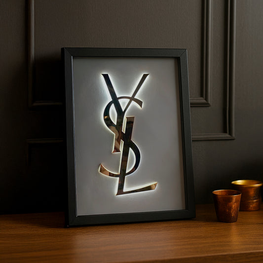 Cadre photo Yves Saint Laurent - Logo Argentée