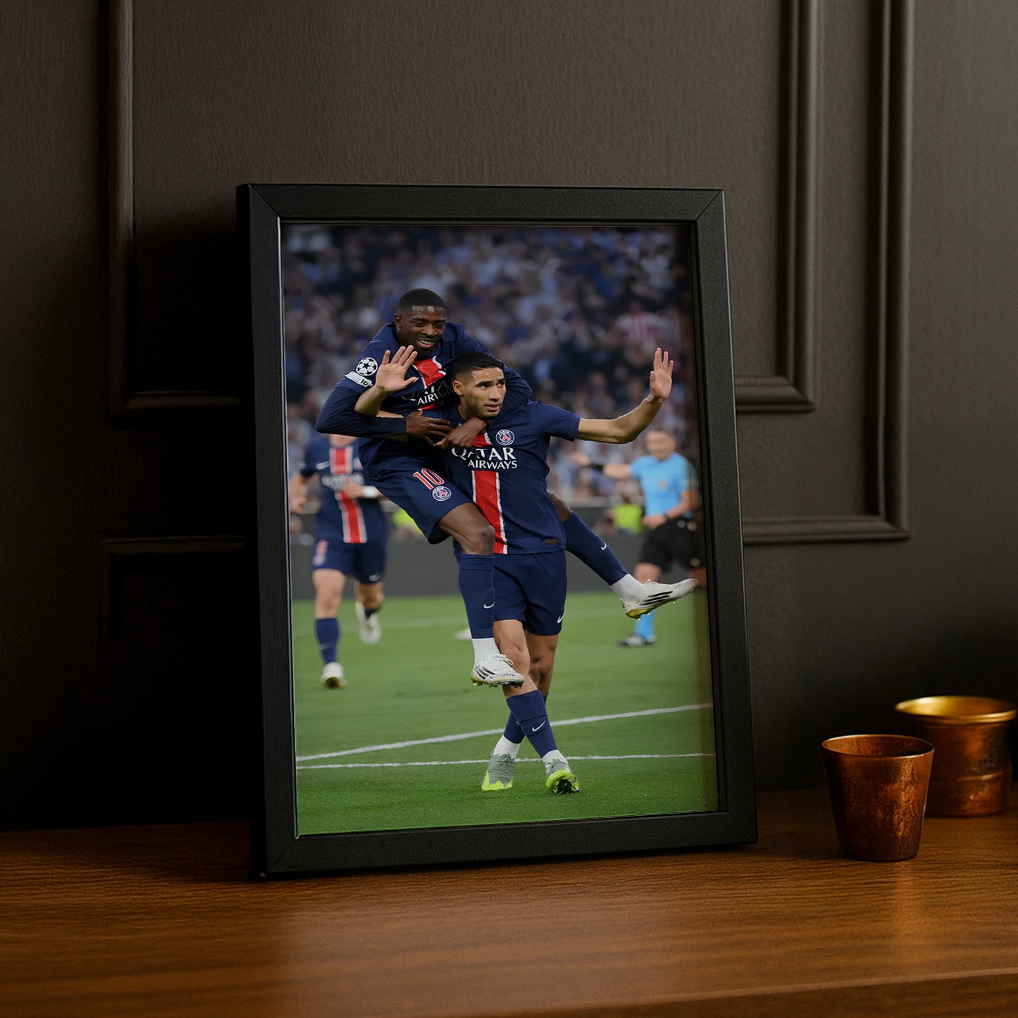 Cadre photo Ousmane Dembélé x Achraf Hakimi PSG