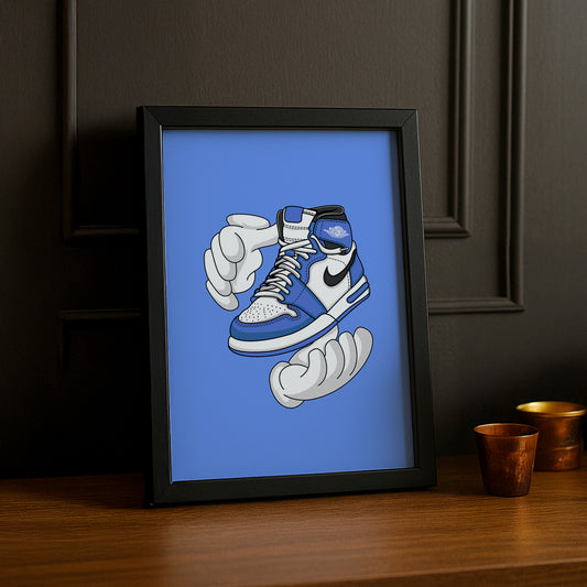 Cadre photo Air Jordan 1 bleu Illustration