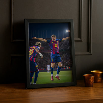 Poster encadrée FC Barcelone - Lewandowski x Yamal