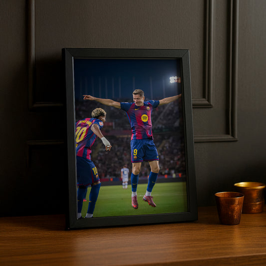 Poster encadrée FC Barcelone - Lewandowski x Yamal
