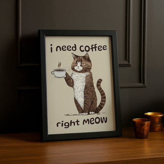 Cadre photo Café - I Need Coffee Meow