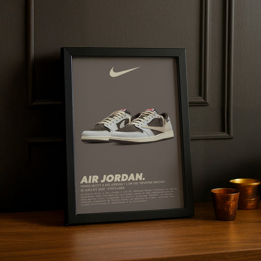 Cadre photo Travis Scott x Air Jordan 1 Low OG Reverse Mocha