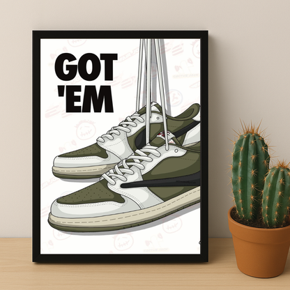 Poster Nike Travis Scott Olive Got'Em