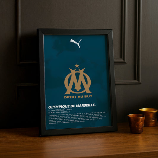 Cadre photo Olympique de marseille gold