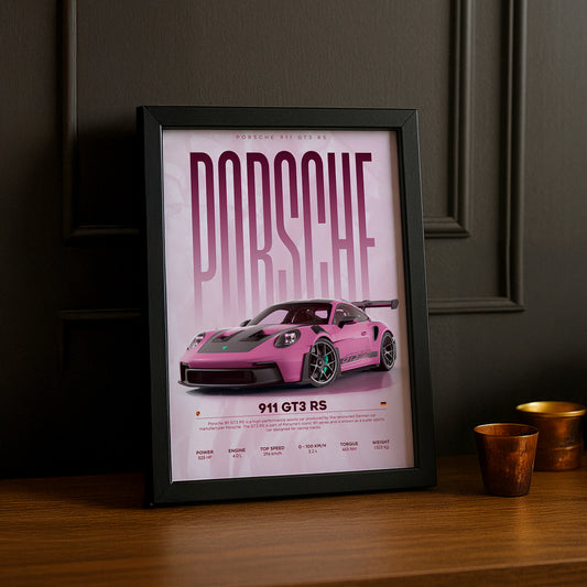 Cadre photo Porsche GT3 RS 911 rose